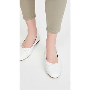 New Villa Rouge Forrest Ballerina Flats in White Leather Women's Size 10